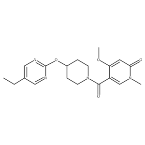 5-{4-[(5-Ethylpyrimidin-2-yl)oxy]piperidine-1-carbonyl}-4-methoxy-1-methyl-1,2-dihydropyridin-2-one结构式