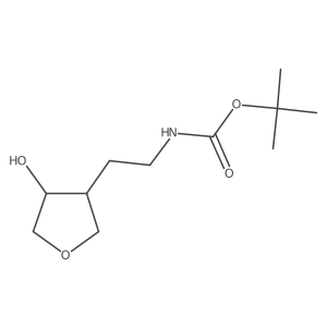 rac-tert-butyl N-{2-[(3R,4S)-4-hydroxyoxolan-3-yl]ethyl}carbamate结构式