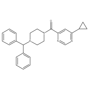 4-Cyclopropyl-6-[4-(diphenylmethyl)piperazine-1-carbonyl]pyrimidine Structure