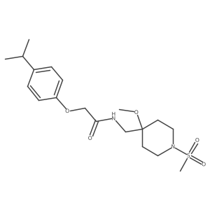N-[(1-methanesulfonyl-4-methoxypiperidin-4-yl)methyl]-2-[4-(propan-2-yl)phenoxy]acetamide结构式
