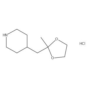 4-[(2-Methyl-1,3-dioxolan-2-yl)methyl]piperidine hydrochloride Structure