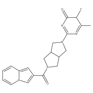 5-fluoro-2-[5-(indolizine-2-carbonyl)-1,3,3a,4,6,6a-hexahydropyrrolo[3,4-c]pyrrol-2-yl]-6-methyl-5H-pyrimidin-4-one Structure