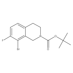 tert-Butyl 8-bromo-7-fluoro-3,4-dihydroisoquinoline-2(1H)-carboxylate结构式