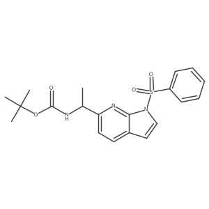 tert-Butyl (R)-(1-(1-(phenylsulfonyl)-1H-pyrrolo[2,3-b]pyridin-6-yl)ethyl)carbamate Structure