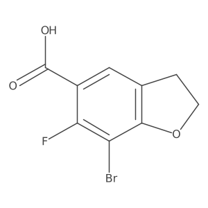 7-Bromo-6-fluoro-2,3-dihydro-5-benzofurancarboxylic acid结构式