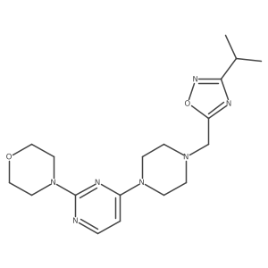 4-[4-(4-{[3-(Propan-2-yl)-1,2,4-oxadiazol-5-yl]methyl}piperazin-1-yl)pyrimidin-2-yl]morpholine结构式