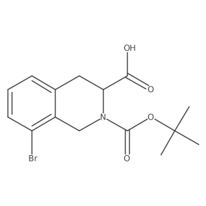 8-Bromo-2-[(tert-butoxy)carbonyl]-1,2,3,4-tetrahydroisoquinoline-3-carboxylic acid结构式