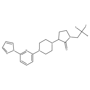 3-{4-[6-(1H-pyrazol-1-yl)pyridin-2-yl]piperazin-1-yl}-1-(2,2,2-trifluoroethyl)pyrrolidin-2-one结构式