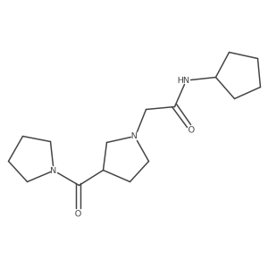 N-cyclopentyl-2-[3-(pyrrolidine-1-carbonyl)pyrrolidin-1-yl]acetamide结构式