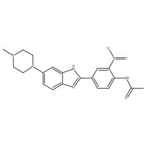 N-(4-(6-(4-Methylpiperazin-1-yl)-1H-benzo[d]imidazol-2-yl)-2-nitrophenyl)acetamide Structure