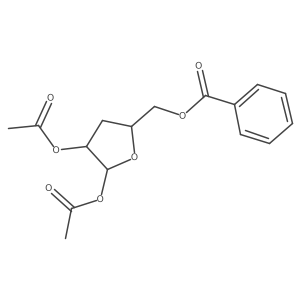 L-threo-Pentofuranose, 3-deoxy-, 1,2-diacetate 5-benzoate结构式