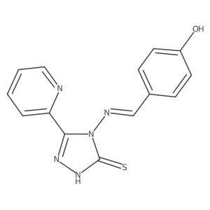 4-(((3-Mercapto-5-(pyridin-2-yl)-4H-1,2,4-triazol-4-yl)imino)methyl)phenol Structure