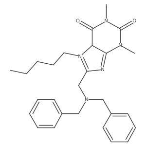 8-[(dibenzylamino)methyl]-1,3-dimethyl-7-pentyl-5H-purin-7-ium-2,6-dione Structure