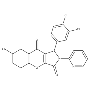 7-chloro-1-(3,4-dichlorophenyl)-2-pyridin-2-yl-4a,5,6,7,8,8a-hexahydro-1H-chromeno[2,3-c]pyrrole-3,9-dione结构式