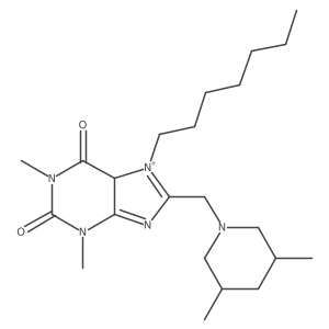8-[(3,5-dimethylpiperidin-1-yl)methyl]-7-heptyl-1,3-dimethyl-5H-purin-7-ium-2,6-dione Structure