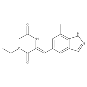 Ethyl 2-(acetylamino)-3-(7-methyl-1H-indazol-5-yl)-2-propenoate结构式