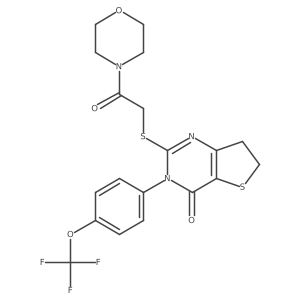 2-((2-morpholino-2-oxoethyl)thio)-3-(4-(trifluoromethoxy)phenyl)-6,7-dihydrothieno[3,2-d]pyrimidin-4(3H)-one结构式