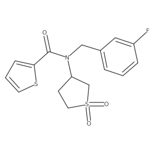 N-(1,1-dioxidotetrahydrothiophen-3-yl)-N-(3-fluorobenzyl)thiophene-2-carboxamide结构式