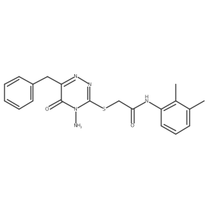 2-[(4-amino-6-benzyl-5-oxo-4,5-dihydro-1,2,4-triazin-3-yl)sulfanyl]-N-(2,3-dimethylphenyl)acetamide Structure
