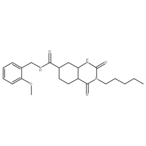 N-[(2-methoxyphenyl)methyl]-2,4-dioxo-3-pentyl-4a,5,6,7,8,8a-hexahydro-1H-quinazoline-7-carboxamide结构式