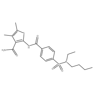 2-(4-(N-butyl-N-ethylsulfamoyl)benzamido)-4,5-dimethylthiophene-3-carboxamide Structure