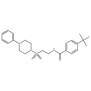 N-{2-[(4-phenylpiperazin-1-yl)sulfonyl]ethyl}-4-(trifluoromethyl)benzamide结构式