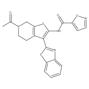 N-(6-acetyl-3-(benzo[d]thiazol-2-yl)-4,5,6,7-tetrahydrothieno[2,3-c]pyridin-2-yl)isoxazole-5-carboxamide Structure