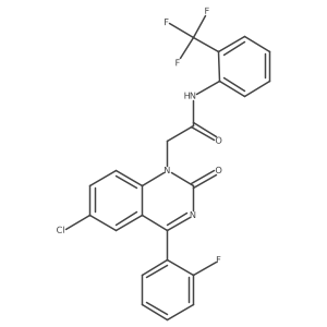 2-[6-chloro-4-(2-fluorophenyl)-2-oxo-quinazolin-1-yl]-N-[2-(trifluoromethyl)phenyl]acetamide Structure