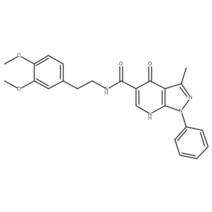 N-(3,4-dimethoxyphenethyl)-3-methyl-4-oxo-1-phenyl-4,7-dihydro-1H-pyrazolo[3,4-b]pyridine-5-carboxamide Structure