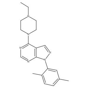 1-(2,5-dimethylphenyl)-4-(4-ethylpiperazin-1-yl)-1H-pyrazolo[3,4-d]pyrimidine结构式
