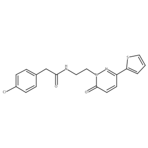 2-(4-chlorophenyl)-N-(2-(6-oxo-3-(thiophen-2-yl)pyridazin-1(6H)-yl)ethyl)acetamide结构式