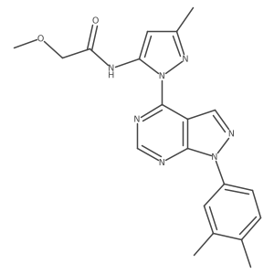 N-(1-(1-(3,4-dimethylphenyl)-1H-pyrazolo[3,4-d]pyrimidin-4-yl)-3-methyl-1H-pyrazol-5-yl)-2-methoxyacetamide结构式