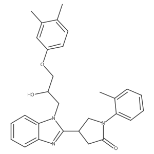 4-{1-[3-(3,4-dimethylphenoxy)-2-hydroxypropyl]-1H-benzimidazol-2-yl}-1-(2-methylphenyl)pyrrolidin-2-one结构式