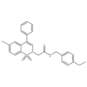 2-(6-chloro-1,1-dioxido-4-phenyl-2H-1,2,3-benzothiadiazin-2-yl)-N-(4-methoxybenzyl)acetamide结构式