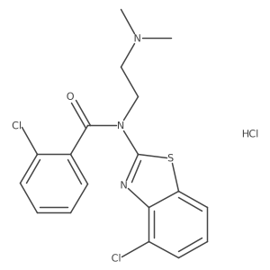 2-chloro-N-(4-chlorobenzo[d]thiazol-2-yl)-N-(2-(dimethylamino)ethyl)benzamide hydrochloride结构式