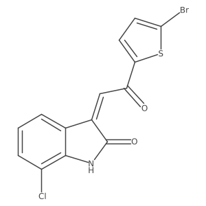 (3Z)-3-[2-(5-bromothiophen-2-yl)-2-oxoethylidene]-7-chloro-1,3-dihydro-2H-indol-2-one Structure