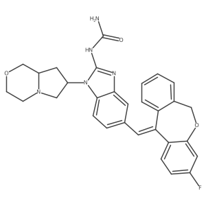 [N(E)]-N-[5-[(E)-(3-Fluorodibenz[b,e]oxepin-11(6H)-ylidene)methyl]-1-[(7S,8aR)-hexahydro-1H-pyrrolo[2,1-c][1,4]oxazin-7-yl]-1,3-dihydro-2H-benzimidazol-2-ylidene]urea Structure