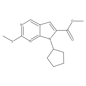 Methyl 7-cyclopentyl-2-(methylthio)-7H-pyrrolo[2,3-d]pyrimidine-6-carboxylate Structure