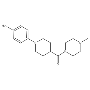 CN1CCN(C(=O)C2CCN(c3ccc(N)cc3)CC2)CC1结构式