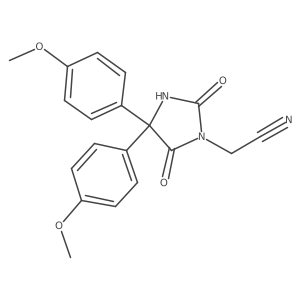 2-[4,4-Bis(4-methoxyphenyl)-2,5-dioxoimidazolidin-1-yl]acetonitrile结构式
