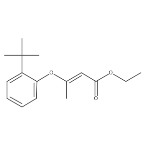 (E)-3-(2-t-butyl-phenoxy)-but-2-enoic acid ethyl ester结构式