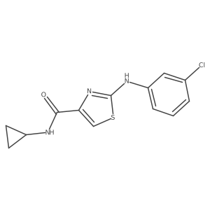 2-((3-chlorophenyl)amino)-N-cyclopropylthiazole-4-carboxamide结构式