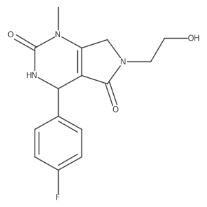 4-(4-fluorophenyl)-6-(2-hydroxyethyl)-1-methyl-3,4,6,7-tetrahydro-1H-pyrrolo[3,4-d]pyrimidine-2,5-dione结构式