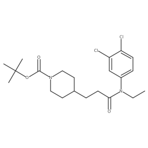 Tert-butyl 4-(3-((3,4-dichlorophenyl)(ethyl)amino)-3-oxopropyl)piperidine-1-carboxylate结构式