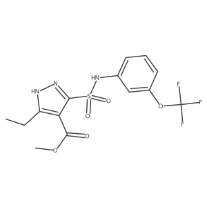 methyl 3-ethyl-5-(N-(3-(trifluoromethoxy)phenyl)sulfamoyl)-1H-pyrazole-4-carboxylate Structure