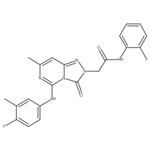 2-{5-[(4-fluoro-3-methylphenyl)amino]-7-methyl-3-oxo-2H,3H-[1,2,4]triazolo[4,3-c]pyrimidin-2-yl}-N-(2-fluorophenyl)acetamide结构式