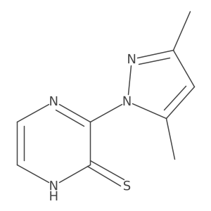 3-(3,5-dimethyl-1H-pyrazol-1-yl)pyrazine-2(1H)-thione结构式