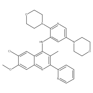 6-Chloro-7-methoxy-3-methyl-N-(2,5-dimorpholinopyridin-3-yl)-2-(pyridin-2-yl)quinolin-4-amine Structure