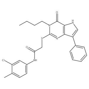 2-((3-butyl-4-oxo-7-phenyl-4,5-dihydro-3H-pyrrolo[3,2-d]pyrimidin-2-yl)thio)-N-(3-chloro-4-methylphenyl)acetamide结构式
