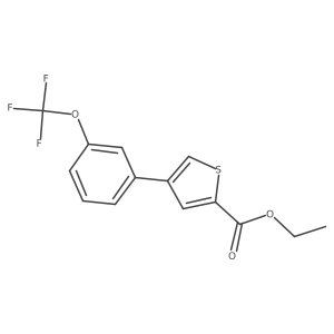 2-Thiophenecarboxylic acid, 4-[3-(trifluoromethoxy)phenyl]-, ethyl ester结构式